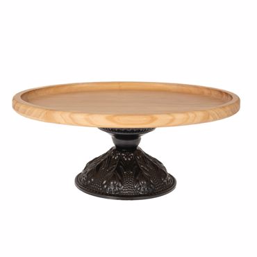 Iliadis Πιατέλα Οβάλ Ξύλινη σε Μαύρη Μεταλλική Βάση 33x22x13cm 86742